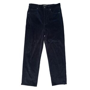 Express Womens Navy Velvet Straight Leg Super High Rise Pants Size 8